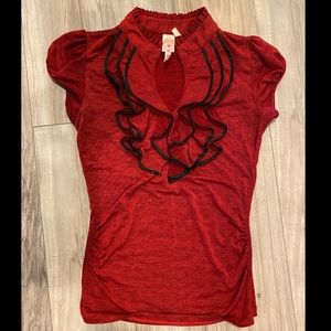 Red Ruffle Shirt